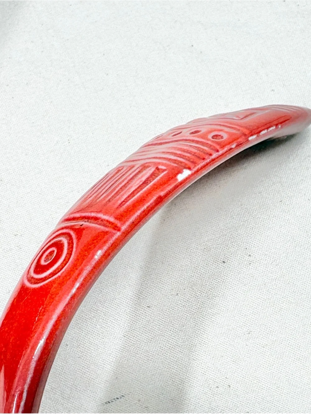 Vintage California Pottery Soup Ceramic Tureen with Ladle B655 Red Orange